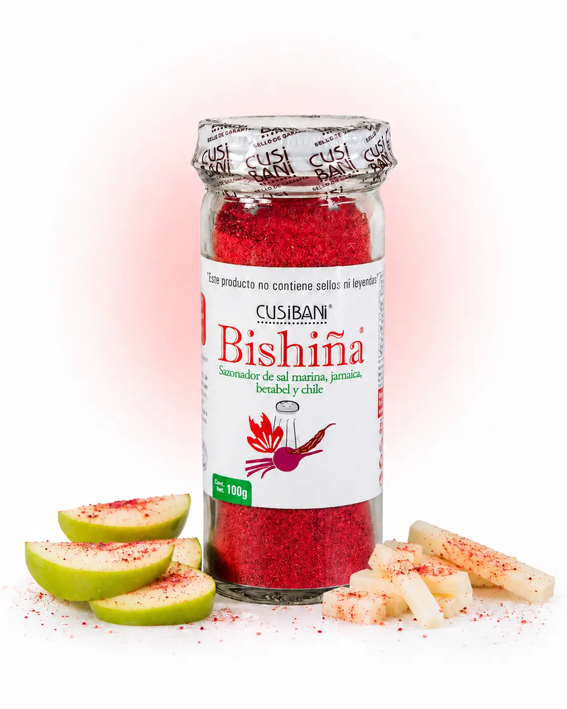 Frasco original de Bishiña Polvo de 100 gramos con manzana y jícama