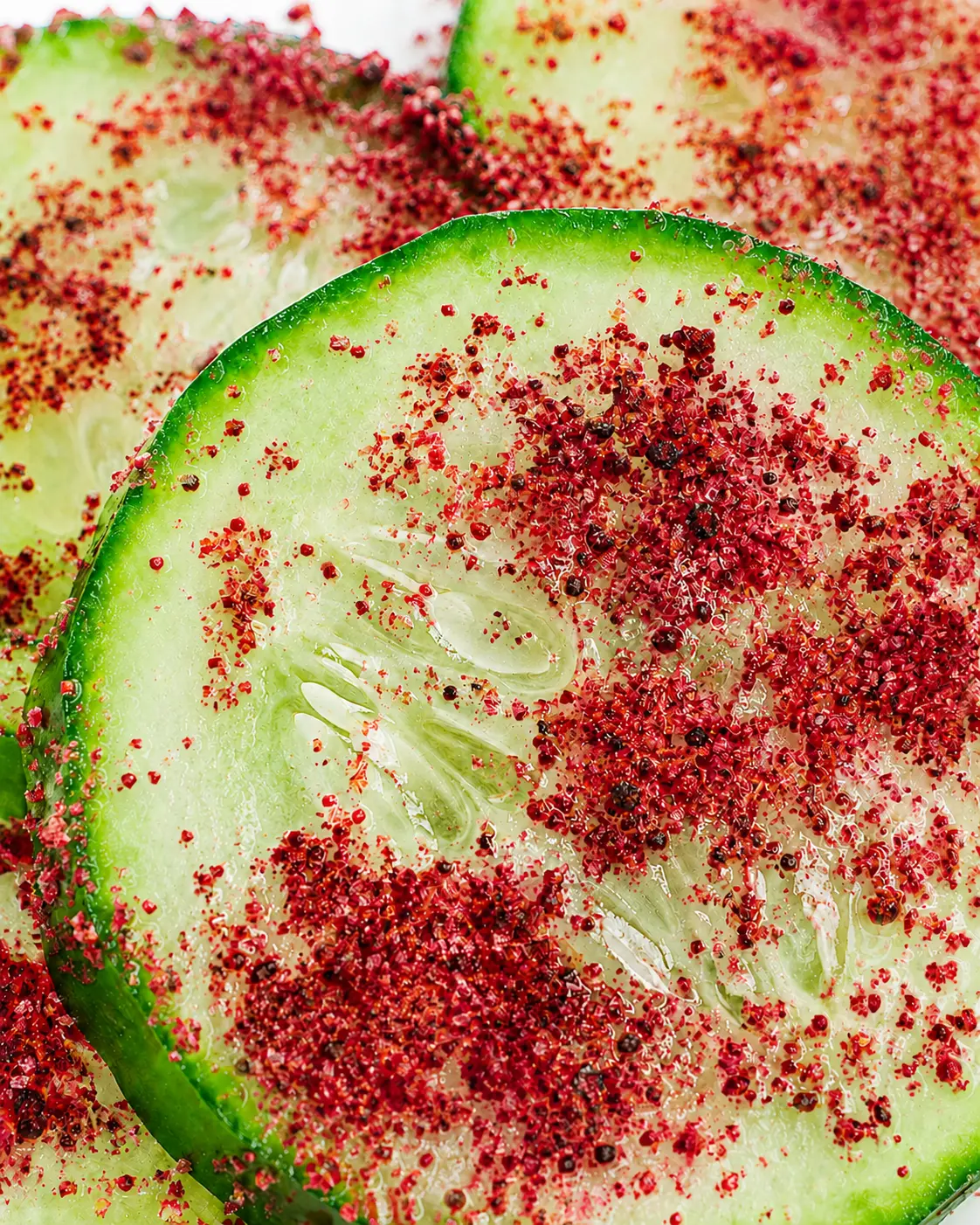 Rebanadas de pepino con Bishiña Polvo
